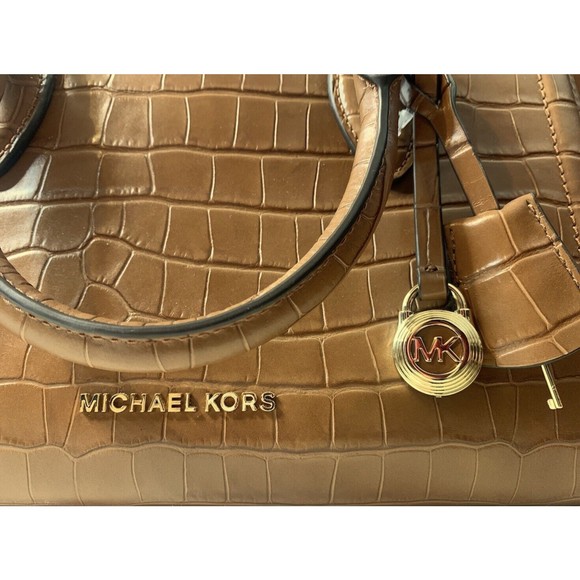 Michael Kors Zoe Medium Satchel Chestnut  Croc Embossed - Picture 4 of 7